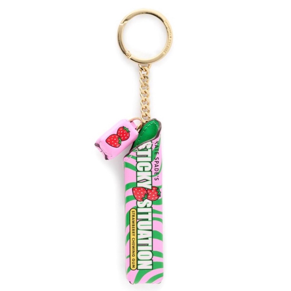 KATE SPADE TREAT YOURSELF 3D BUBBLEGUM BAG CHARM KEYCHAIN